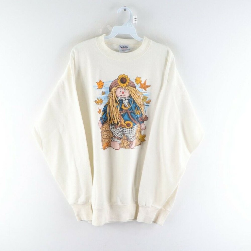 Vtg 90s Streetwear Scarecrow Crewneck Sweatshirt